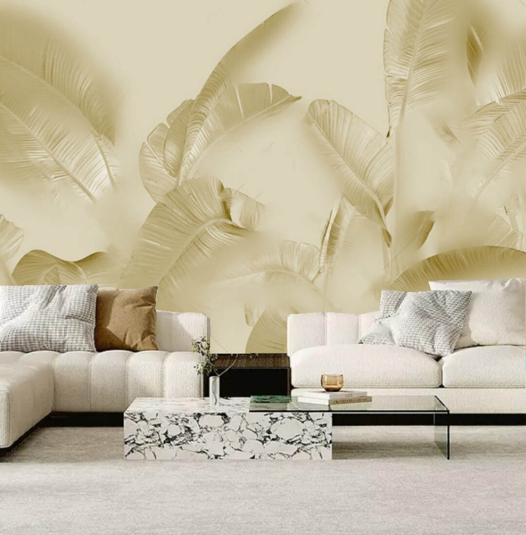 Tropical Banana Leaf Wallpaper Mural: Peel and Stick Home Decor - Etsy