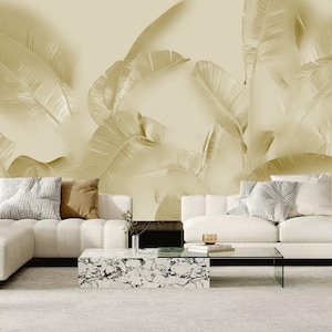 Tropical Banana Leaves Plant Wallpaper Wall Mural Home Decor for Living Room Dinning Room Bedroom