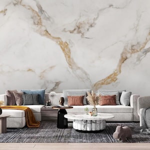 Light Luxury Shimmering Gold Abstract Landscape Marble TV Background Wallpaper Wall Murals Home Decor