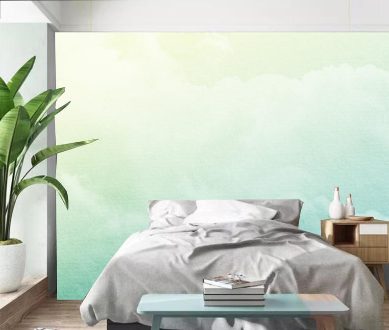 Ombre Grüne Wolken Natur Tapete Wandbild Wohnkultur Bild 3