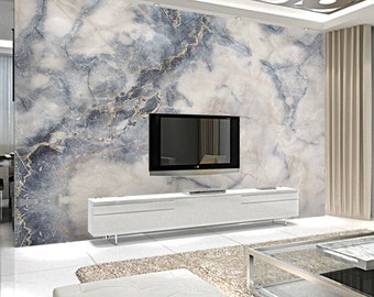 Blue and White Marble Wallpaper Wall Murals Wall Decor