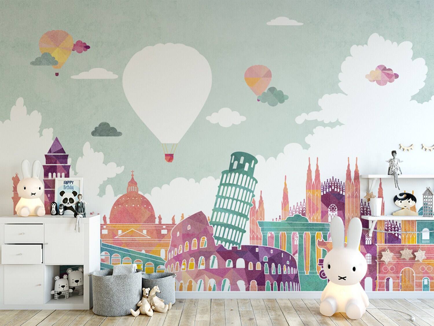 Wall Mural Happy Birthday Balloons 