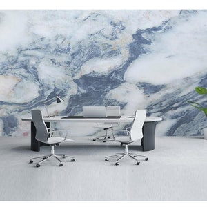 Blue Line Marble Texture Wallpaper Wall Mural Home Decor for Living Room Bedroom Dinning Room
