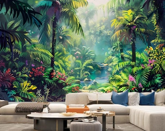 Tropical Rainforest Peel and Stick Wallpaper Mural