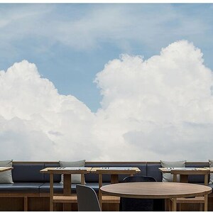 Sky Blue Clouds Wallpaper: Abstract Wall Mural, Peel and Stick