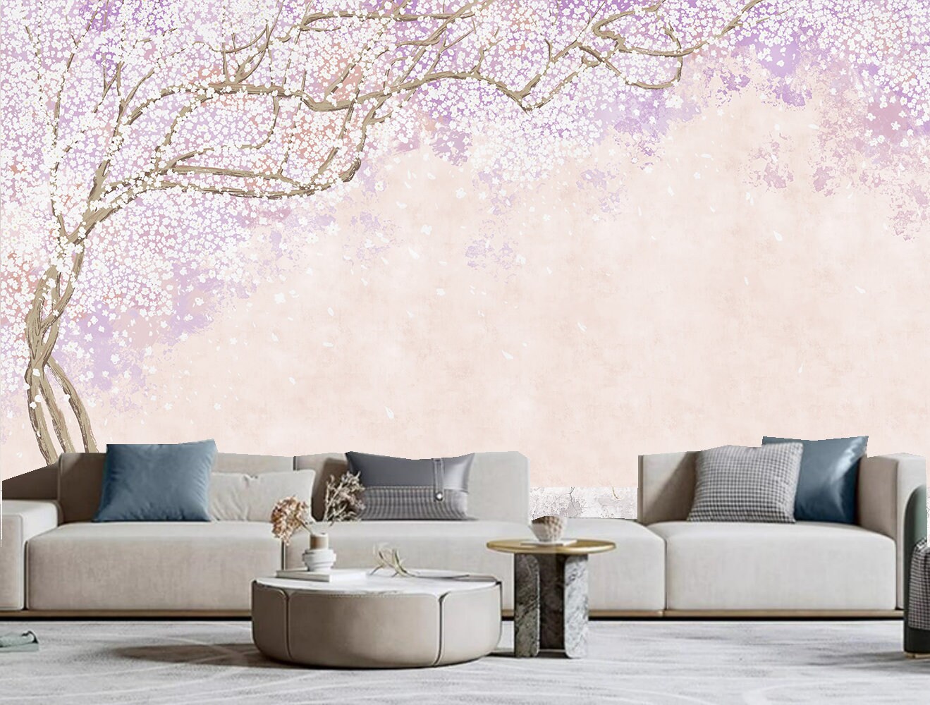 Chinoiserie Cherry Blossom Wallpaper Mural: Peel & Stick Floral Wall ...