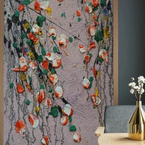 100% Handmade Oil Painting, Wildflowers Floral Oil Painting, Handmade Flowers Floral Wall Art for Living Room Bedroom (No Frame)