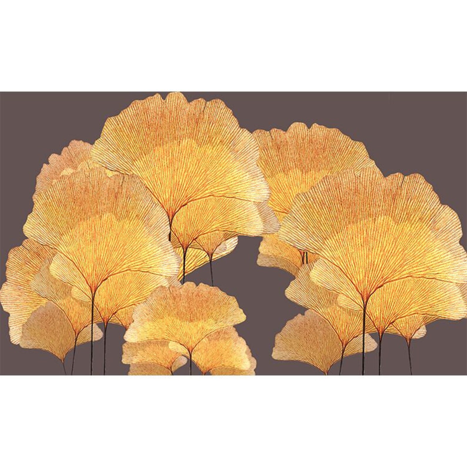 Yellow Ginkgo Leaf Wallpaper Tropical Plant and Ginkgo Wall Etsy