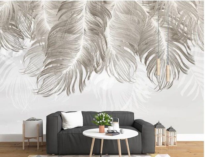 Custom Wall Mural Wallpaper Modern Abstract Hand Painted Big Etsy