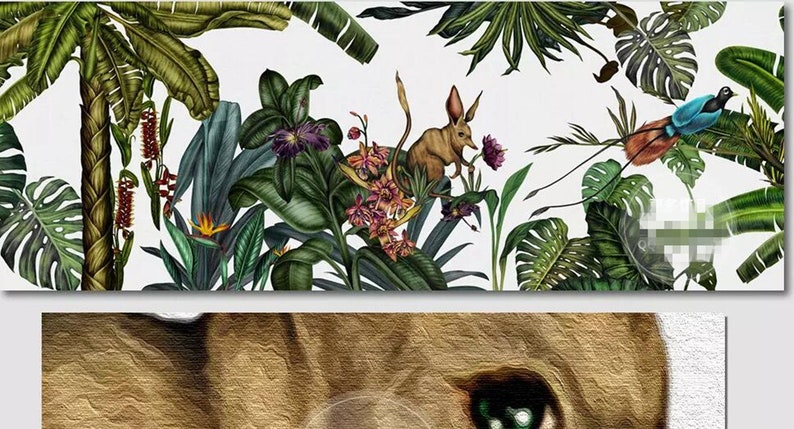 Southeast Asia Rabbit and Bird Wall Mural Tropical Rain Forest Wallpaper Wall Mural Living Room Bedroom Wallpaper Wall Decor