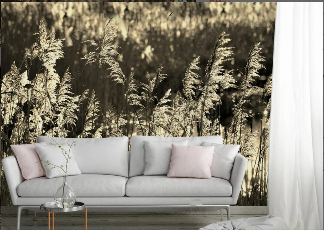 Yellow Reed Wallpaper Beautiful Reeds Background Wallpaper - Etsy