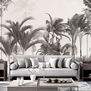 Tropical Rainforest Trees Plants and Leaves Jungle Wallpaper Wall Murals Home Decor