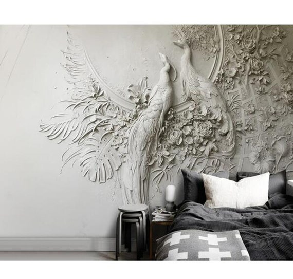 Lcythiazole Custom Size Peacock Wallpaper Mural - Large 3D