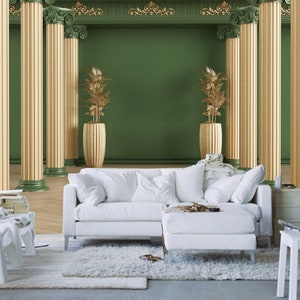 3D Roman Pillar Wallpaper Mural: Modern Home Decor