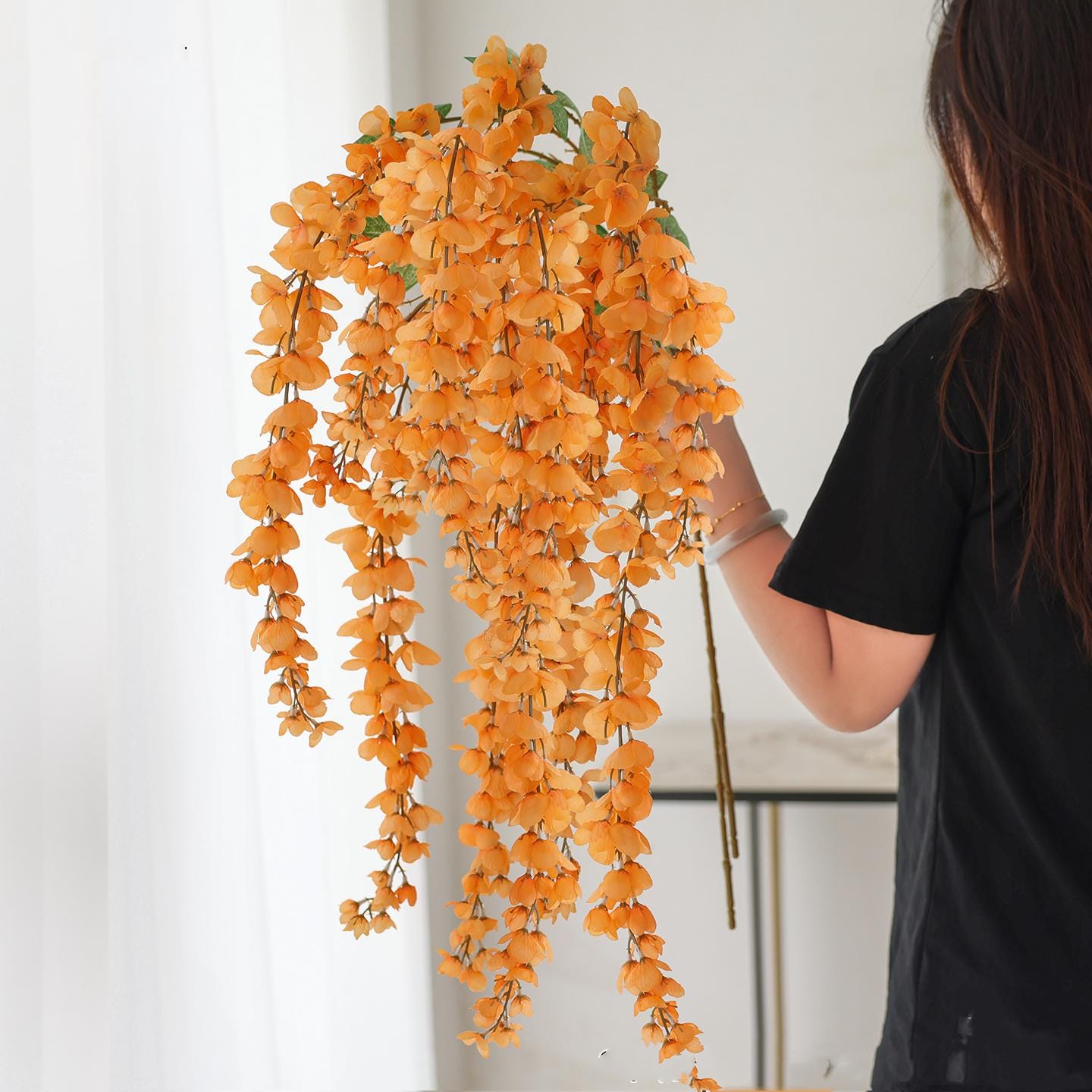 Artificial Wisteria Vine: 43.3" Hanging Floral Decor, Set of 2 - Etsy