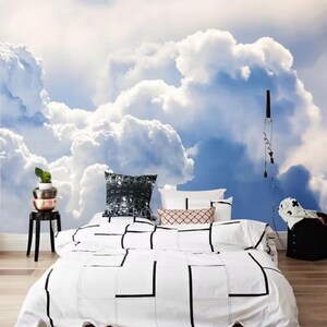 Blue Sky Cloud Wallpaper Mural: Peel and Stick Home Decor