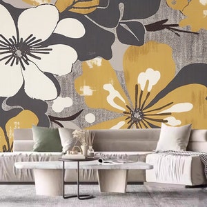 American Style Big Flowers Floral Wallpaper Wall Mural Home Decor for Living Room Bedroom or Dinning Room