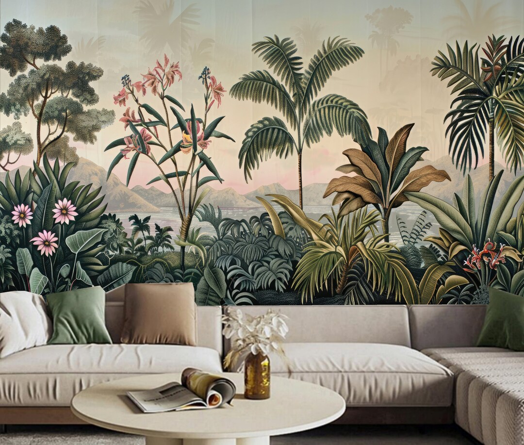 Tropical Rainforest Peel and Stick Wallpaper Mural - Etsy