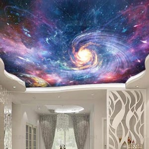Pink Sky Clouds Wallpaper Mural: Abstract Peel and Stick Wall Decor