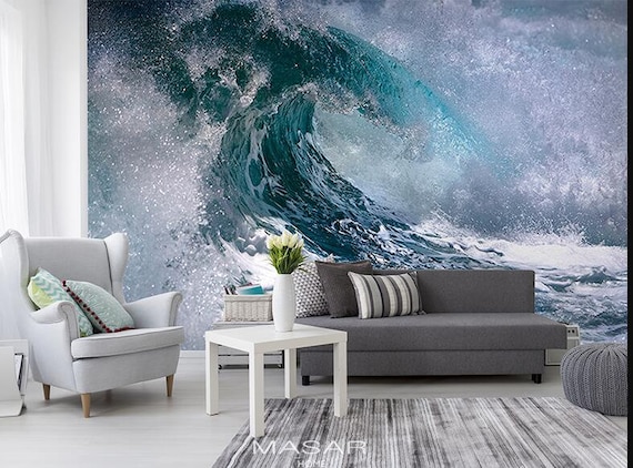 Watercolor Abstract Wave Wallpaper Wall Mural Rendering Blue - Etsy UK Watercolor Abstract Wave Wallpaper Wall Mural Rendering Blue - Etsy UK