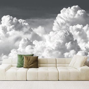 Abstract White Clouds Creative Clouds Wallpaper Wall Mural Home Decor for Living Room Bedroom Dinning Room