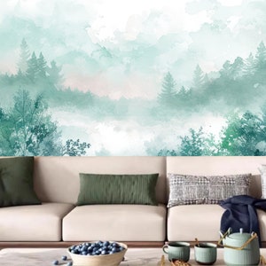 Cartoon Blue Mountains Kids' Babies' Children's Room Nursery Wallpaper Wall Mural Home Decor image 6