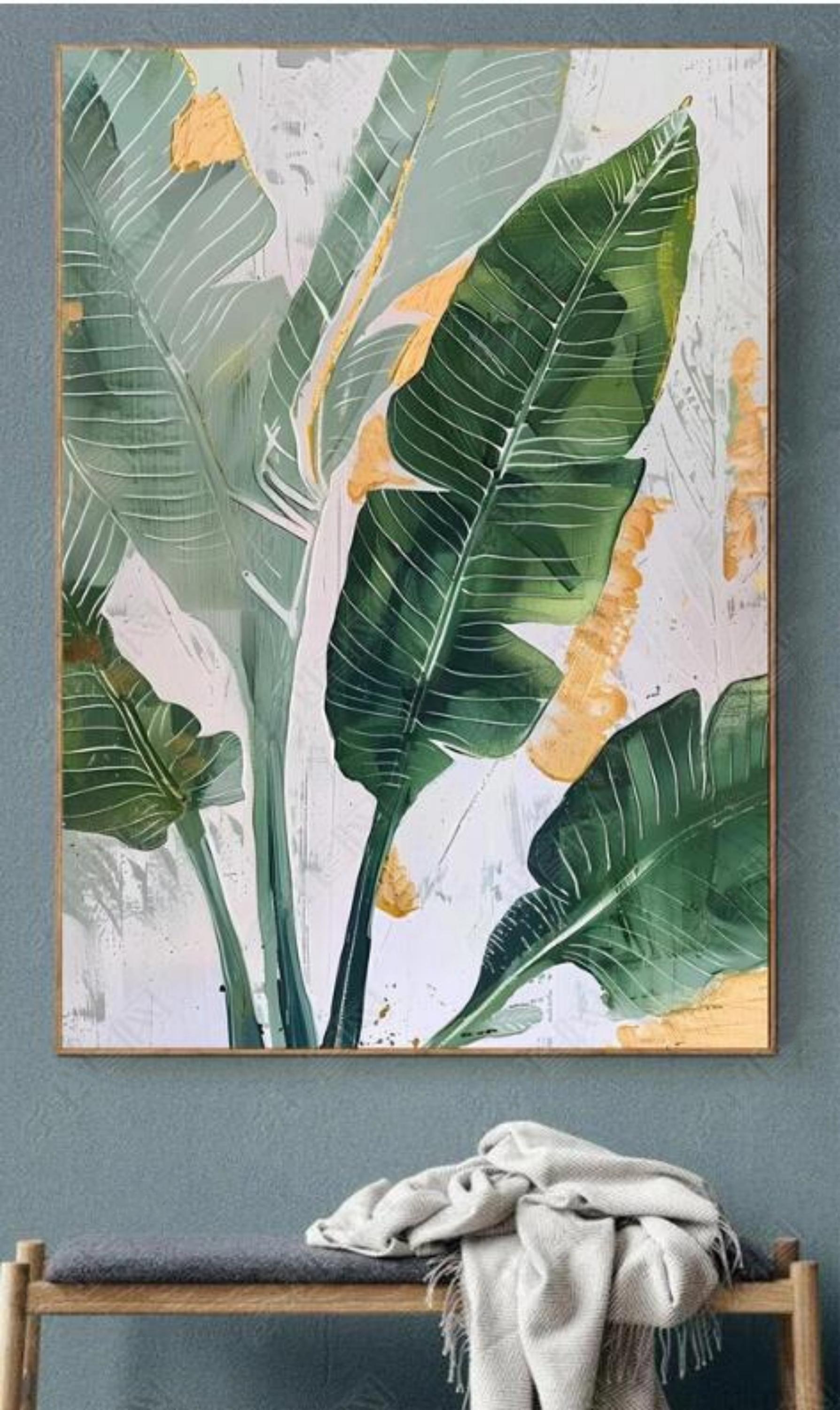 Handmade Gold Chrysanthemum Oil Painting: Floral Wall Art (No Frame)