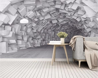 3D Tunnel Tapete: Europäisches Retro Industrie Wandbild