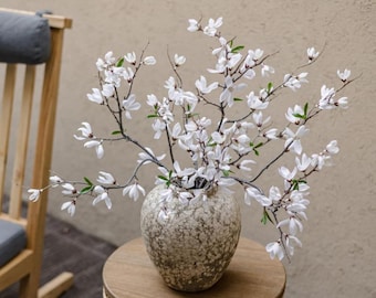 36-Zoll-künstliche Magnolienblume für Wohnzimmer, Esstisch, Hochzeitsdekor, DIY Floral