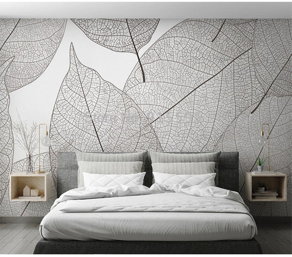 Custom Mural Wallpaper Modern Minimalist Leaf Veins Texture