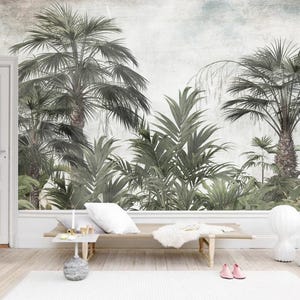 Tropical Rainforest Plants and Trees Forest Jungle Wallpaper Wall Mural Home Decor