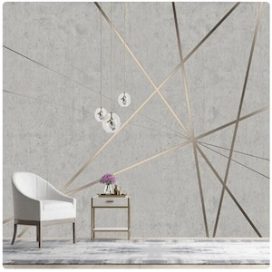 Moderne minimaliste créatif géométrique ciment doré géométrie papier peint papier peint pour salon chambre salle à manger