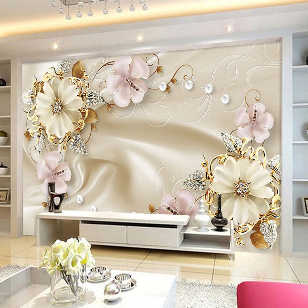 3D Rose Flowers Floral Wallpaper Wall Murals Home Decor - Etsy