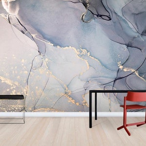 Nordic Blue Marble Wallpaper Wall Murals Wall Decor