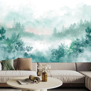 Cartoon Blue Mountains Kids' Babies' Children's Room Nursery Wallpaper Wall Mural Home Decor C