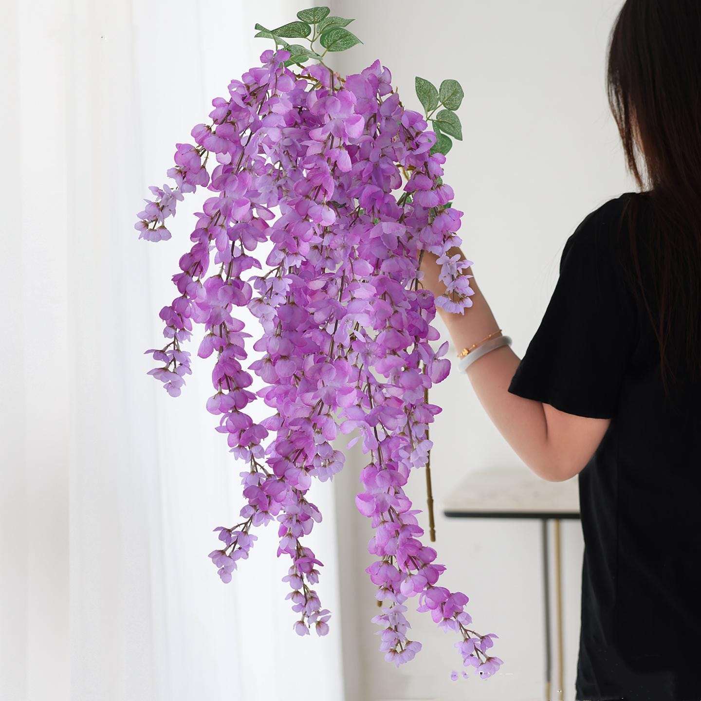 Artificial Wisteria Vine: 43.3" Hanging Floral Decor, Set of 2 - Etsy