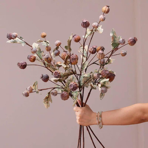 Artificial Poppy Fruit Stem: DIY Floral Arrangement