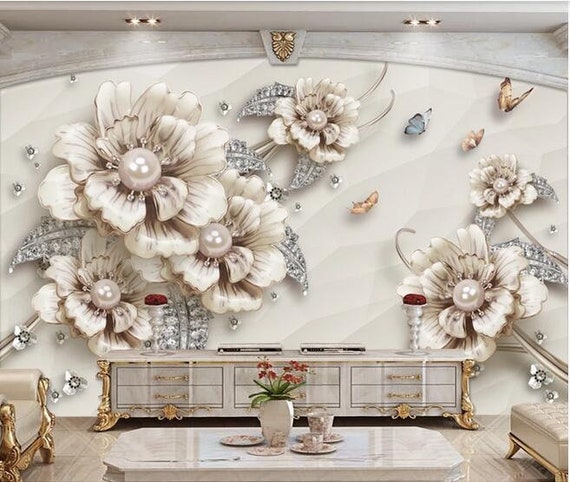 Luxury European Style Wallpaper Home Decor Floral 3D Wall Paper Roll  Embossed