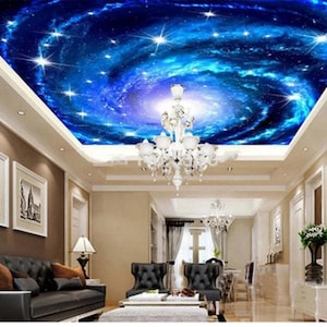 Galaxy Stars Ceiling Wallpaper Wall Mural Hotel Restaurant Living Room