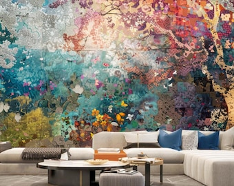 Muralo Fabulous Non-woven Photo Wallpaper 152.5 X 104 Cm 3D Effect Forest Trees Mountains Modern Wallpaper Living Room Bedroom Wall Murals XXL Luxury Abstract Width 152.5 Cm X Height 104 Cm - View #5