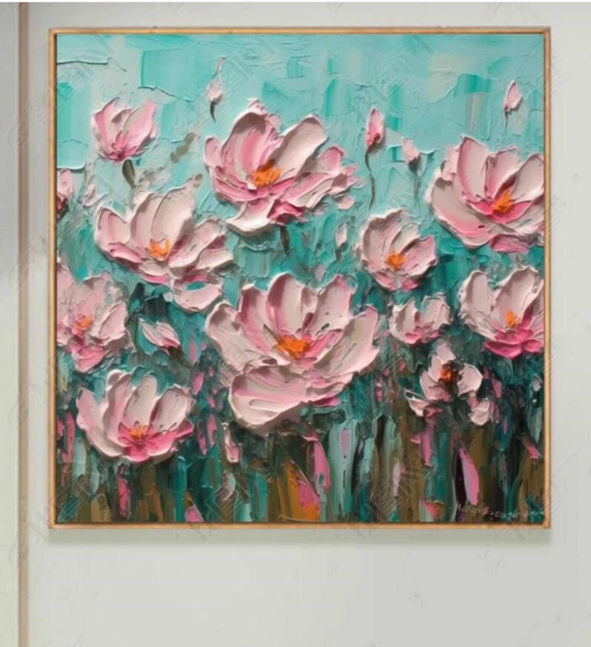 絵画 Oil painting of beautiful flowers. Amazon.com: Oil Painting Handmade $50-$2000 by College