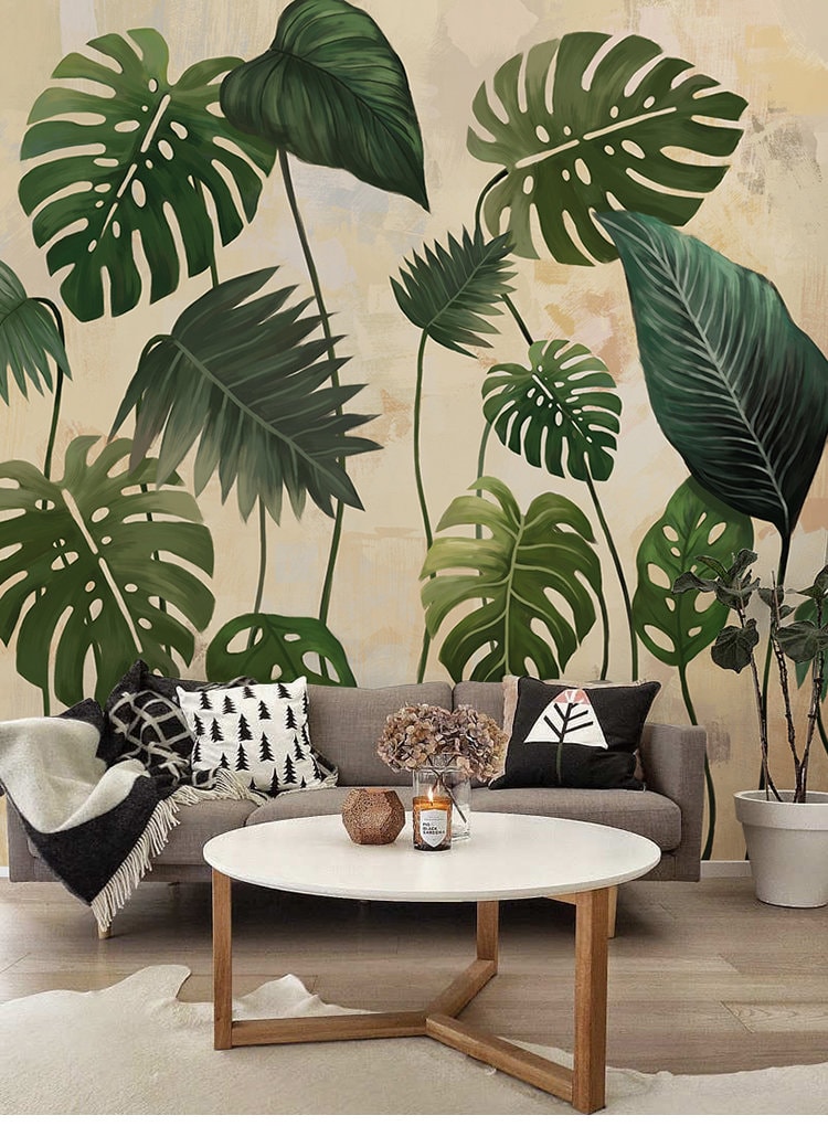 Southeast Asia Tropical Rainforest Banana Leaf Wallpaper Etsy