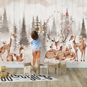 Custom Wallpaper Forest Elk Children's Nursery Room Kindergarten Background Wall Home Decoration Living Room Wall Murals