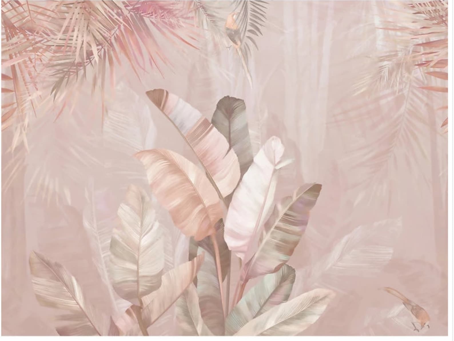 Handpainted Banana Leaf Wallpaper Tropical Banana Leaves and Etsy