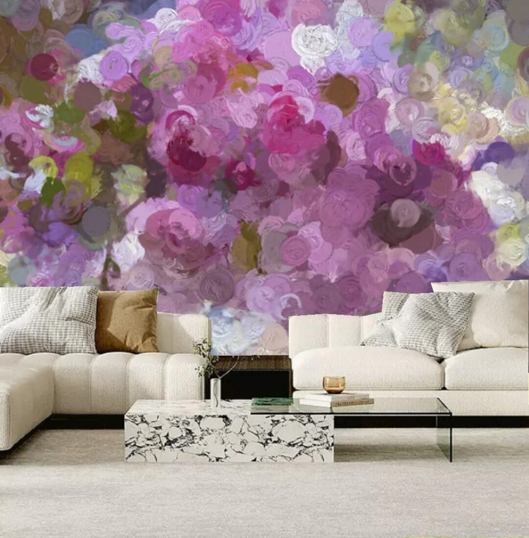 Watercolor Floral Wallpaper Mural: Peel and Stick Flower Wall Decor - Etsy