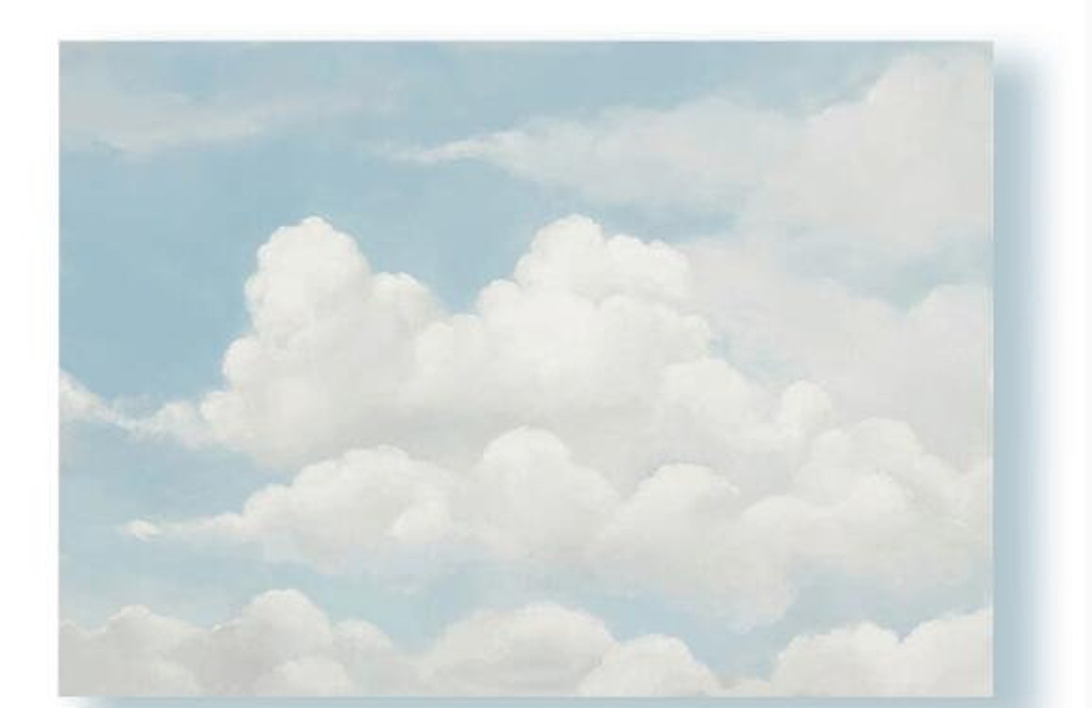 Abstract White and Blue Clouds Nursery Wallpaper Sky Blue Etsy Canada
