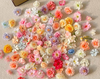 Mini flores artificiales de seda, suministros para manualidades