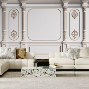 3D Classic Interior Wall with Moulding Roman Column Wallpaper Wall Mural Home Decor for Living Room Dinning Room Bedroom