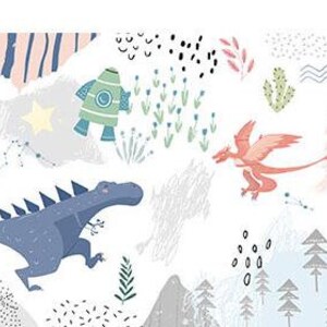 Cartoon Dinosaur Nursery Wallpaper Mural: Peel and Stick image 6