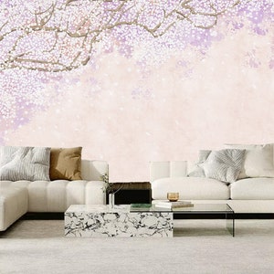 Chinoiserie Cherry Blossom Wallpaper Mural: Peel & Stick Floral Wall Decor